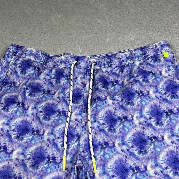 Psycho Bunny Swim Trunks Mens XXL Purple Tie Dye Pockets Lined Inseam 7 in - Picture 2 of 14